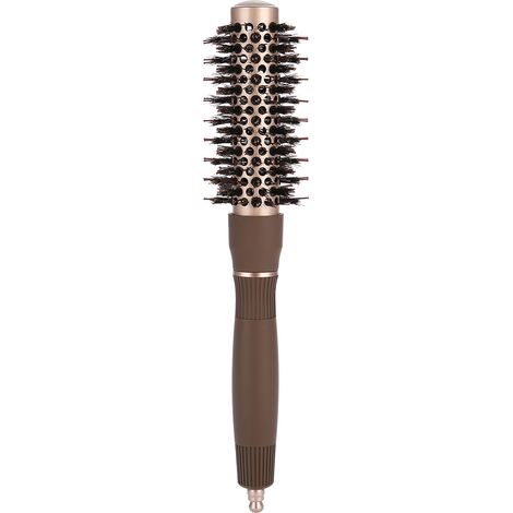 Kit de coiffage à air chaud haut de gamme naturel : brosse bouclante cylindrique à extrémité pointue, tube en aluminium et poils en céramique. (1/4)