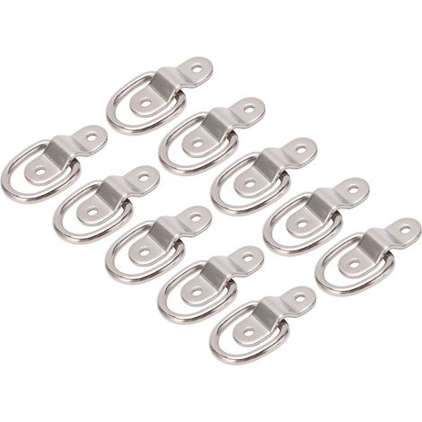 10 Sets vielseitiger, robuster, oberflächenmontierter Zurrösen mit D-Ringen für sicheren Transport, silberfarben (1/5)