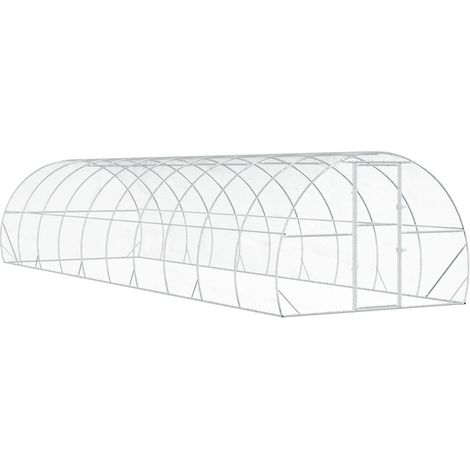 vidaXL Gallinero Plateado 1000 x 300 x 200 cm Acero Galvanizado (1/2)