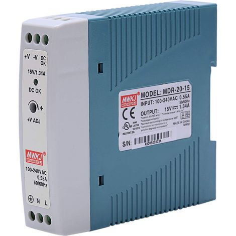 Din-Rail Alimentazione 20W 15V 1,34A  MeanWell, MDR-20-15 (1/5)
