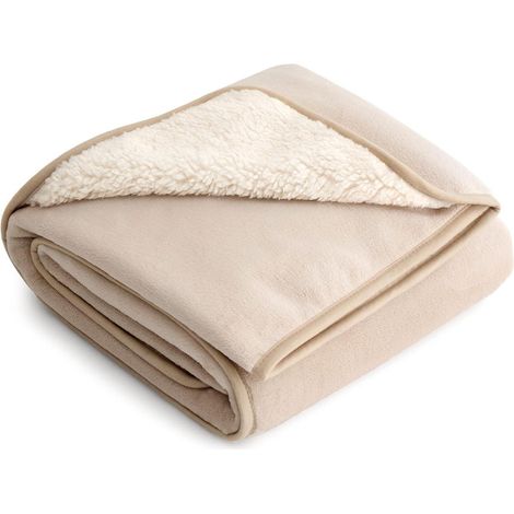 Hundedecke wasserdicht 100x120cm Sherpa Fleece Sofaschutz waschbar cremefarben (1/5)