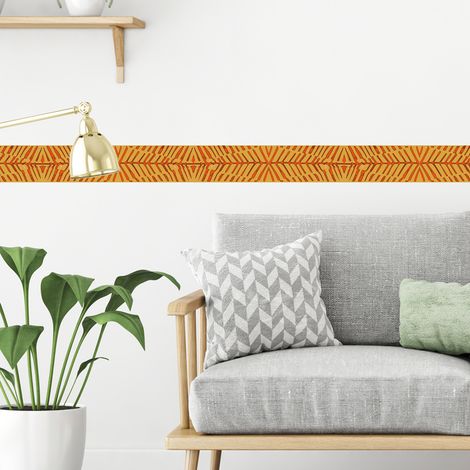 Frise adhésive 10 cm X 300 cm, décoration murale africaine géométrique, couleur, pour murs intérieurs. (1/5)