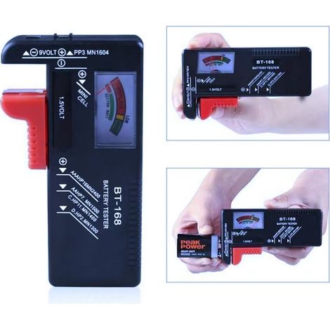 Testeur de piles universel Generique - Noir - AA / AAA / C / D / pile bouton et piles 9V PP3 (1/4)