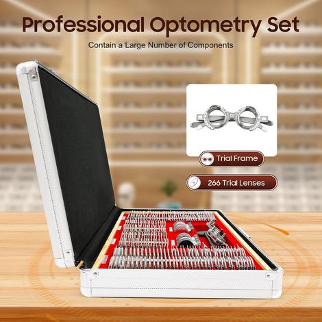 OptoméTriste Lentilles Lunettes Essai Optique Avec Cadre Test OptoméTrie Kit Lentilles Essai Optiques OptoméTrie MéTal Outil Lentille Jante MéTal OptoméTristes Testeurs Vision Particuliers (1/5)