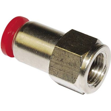 Raccord Droit - Filetage Interieur 1/4 Pouces - Diametre Tube 6 Mm - Pour Air Comprime - 1 Piece (1/2)