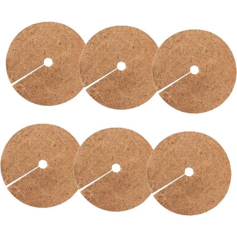 Tapis De Paillis en Fibre Végétale 30 Cm Lot De 6 pour Pots De Fleurs Jardinage Protection Le Gel Coupe Ajustable (1/5)