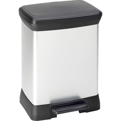 Curver Duo-Pedalabfalleimer Deco Silber 28 L