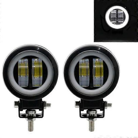 Phare de travail LED 3 pouces, projecteur de route, projecteur de route pour voiture, camion, moto tout-terrain, éclairage auxiliaire 12 V/24 V, feux antibrouillard, blanc 6000 K, 2 x 20 W rond (1/5)