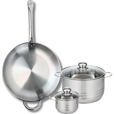 Ensemble de 1 Poêle de cuisson 32 cm et 2 faitouts 12 et 20 cm Elo Profi Brillant (1/5)