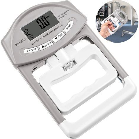 Digitales Handdynamometer, automatisches Griffkraftmessgerät, elektronisches Griffkraftmessgerät, Grau (1/4)