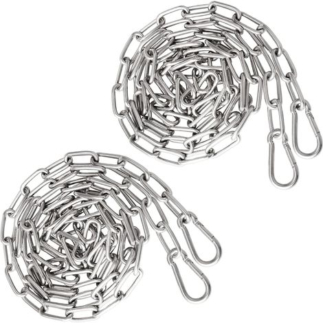 Chaîne métallique, chaîne de sécurité en acier inoxydable de 1 mètre avec mousqueton, kit de suspension pour hamac, chaîne de 2 x 3 mm, sac de frappe pour chaise, accessoires de Pilates (1/5)
