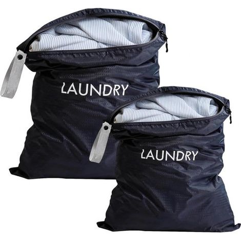 Sacs à linge de voyage - Lot de 2 - 60 x 45 cm et 55 x 35 cm (1/5)