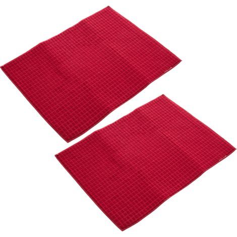 Lot de 2 tapis égouttoirs à vaisselle en microfibre absorbante, avec dessous de tasse et éponge. (1/5)