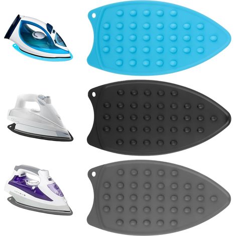 3pcs Repose Fer à Repasser Silicone,Silicone Tapis de Repos de Repassage, Silicone Repose Fer, Filet De Repassage,pour Planche à Repasser, Tapis de Repassage antidérapant