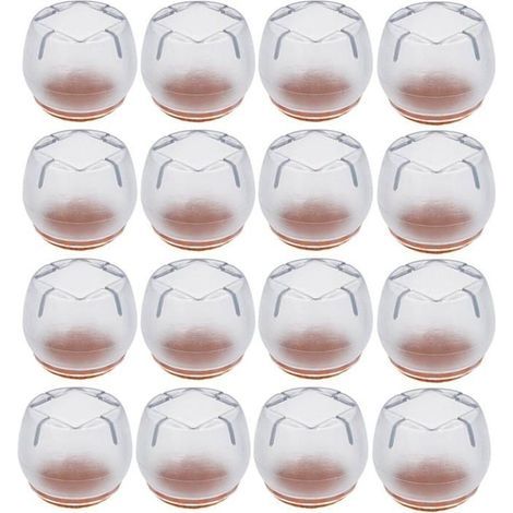 16 Stück Stuhlkappen 21-25 mm Möbelgleiter Runde und quadratische Silikon-Schutzpads für Stuhlbeine