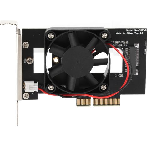 Carte d'adaptation PCIe X4 NVMe M.2 avec ventilateur pour SSD 2280, conversion vers PCIe X4 (1/5)