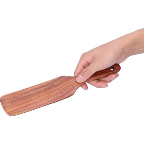 Crêpes en bois Pelle Résistance à l'usure Cuisine Flipper Spatules Résistance à la chaleur Omelette Spatule Spatule en bois Turner Cuisson Ustensiles de cuisine(Milieu) (1/5)
