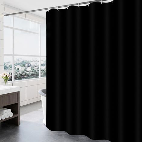 Cortina de ducha impermeable, separador de baño, cortina de ducha de poliéster de color liso, accesorios de baño (1/5)