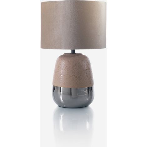 Keramik-Tischlampe mit Stoffschirm Lustria - Pink
