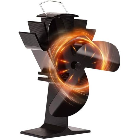 Aiperq Heat-powered stove fan with 3 blades for fireplaces/wood stoves.--DTEKGAZ
