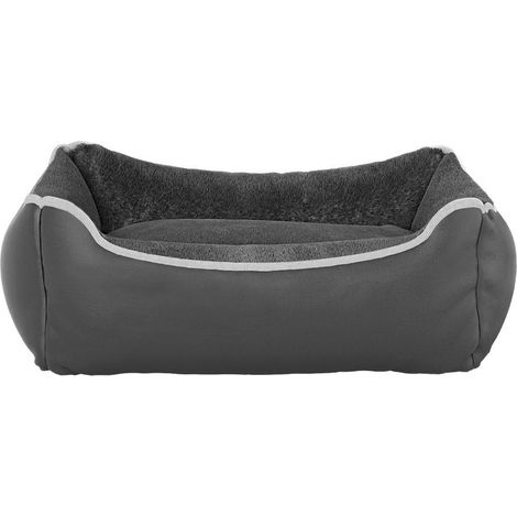 Cuccia Imbottita per Cani e Gatti 44x34x15cm in Poliestere Nuvola Grigio Scuro (1/5)