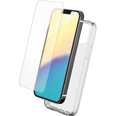 Pack protection coque transparente+verre trempé pour iPhone 13 (1/2)