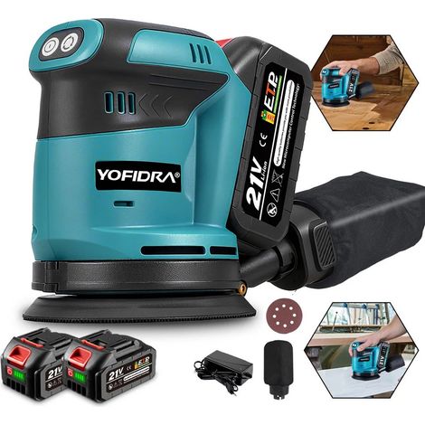 Ponceuse orbitale électrique 125 mm vitesse 8000 à 12000 tr min 3 vitesses réglables machine de polissage rechargeable compatible batterie Makita 18 V