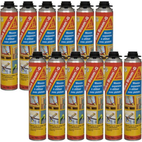 Confezione da 12 schiume espansive estrudibili - SIKA Boom G - Beige - 750ml