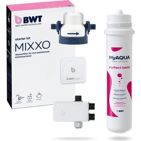 BWT MIXXO PERFECT TASTE Starter Kit Filtro Sottolavello Acqua Filtrata o Non Filtrata con un Semplice Tocco Cartuccia Filtrante Magnesio Inclusa (1/5)