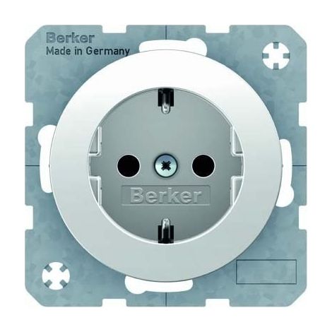 Prise Schuko simple Berker R.1/R.3 16 A 250 V blanche 47432089