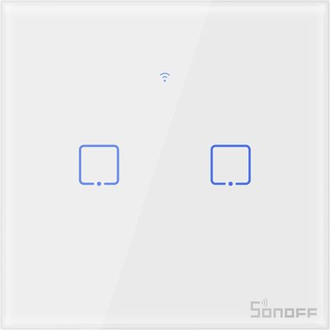 Interrupteur mural intelligent Sonoff t1eu2c-tx contrôle wifi 2 canaux (1/4)