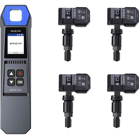Herramienta de diagnóstico de presión de neumáticos TPMS, conectividad inalámbrica, amplia compatibilidad, incluye sensores metálicos. (1/2)