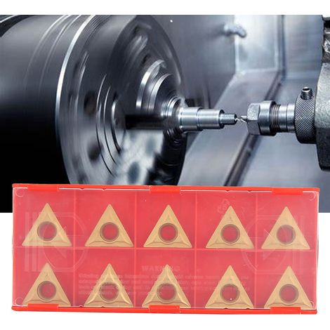 10 lame triangolari in carburo di tungsteno per tornitura CNC, adatte per lavorazioni semifinite e grezze (1/5)