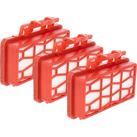vhbw 3x Filtro compatible con Dirt Devil Multicyclone DD5254-01, rebel54HFC aspiradora - filtro Hepa rojo blanco (1/4)
