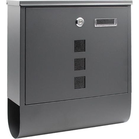 WURKO buzon acero gris moderno pw617 , Buzón para exterior e interior de acero gris Wurko Elegante y funcional buzón de acero en color gris diseñado para integrarse perfectamen (1/3)