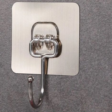 8 Pieces Waterproof Heavy Duty Transparent Adhesive Hooks, 44 lb/20 kg (Max) Bathroom Adhesive Hook for Bedroom, Bathroom, Kitchen, Wall Door, Fridge, Ceiling (1/5)