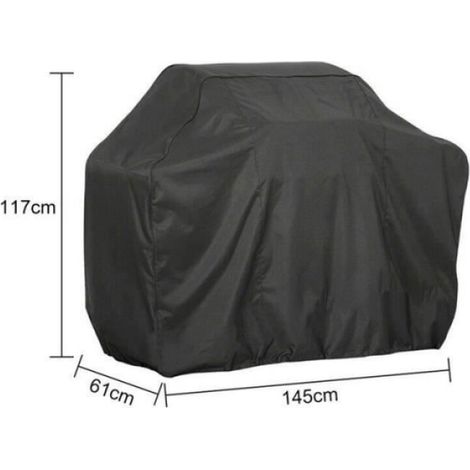 Housse Barbecue - Imperméable - Résistante Aux UV Et Aux Intempéries - 145x117x61 cm - Noir - 1 Pièce (1/4)