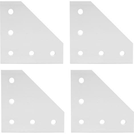 Équerre de fixation aluminium 5 trous 30x30 L extérieur - Lot de 4 plaques de connexion renforcées (1/5)