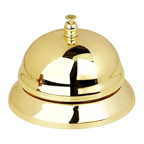 Tischglocke – Durchmesser 8,5 cm, Höhe 6 cm – Vergoldetes Metall – Für Restaurant, Café, Bar, Büro, Empfangsbereich – 1 Stück (1/5)