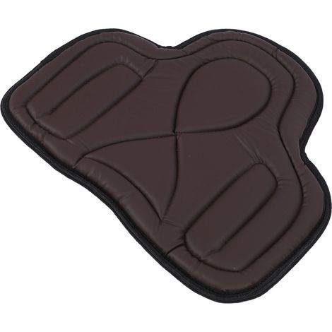 Tapis de selle western en cuir PU, ajusté, épais, respirant et absorbant les chocs, pour l'équitation, marron (1/5)