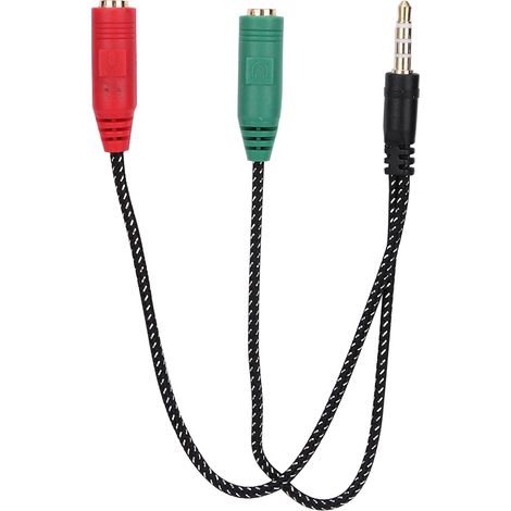 Adaptateur Audio Double 3.5mm Mâle vers Femelle pour Casque avec Microphone - Séparateur pour Couple (1/5)