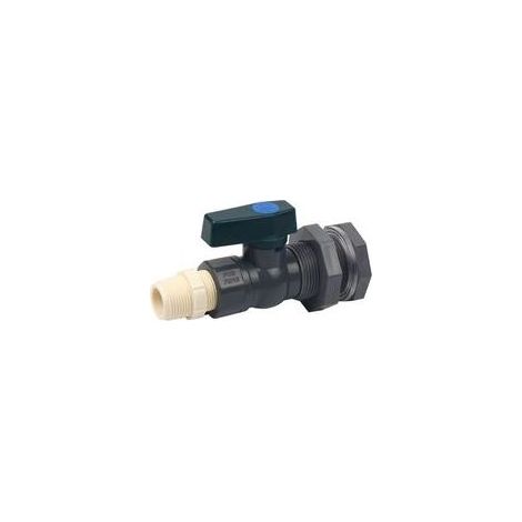 Anschluss PVC-Wassertanks Wasserhahn PVC Regentonne 3/4 Zoll mit Schottverschraubung und Schlauchadapter (G 3/4) (1/4)