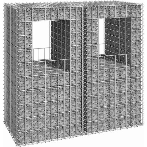 Poteaux à panier de gabion 2 pcs 50x50x100 cm Fer (1/5)