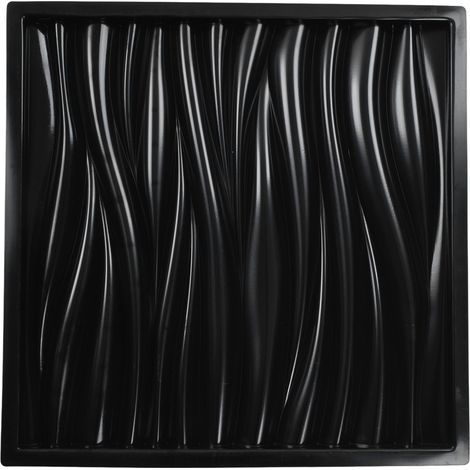 Moule mural de 54cm, forme Recyclable, Production de bricolage, Grain ondulé ABS pour décoration de cour et de maison, noir (1/5)