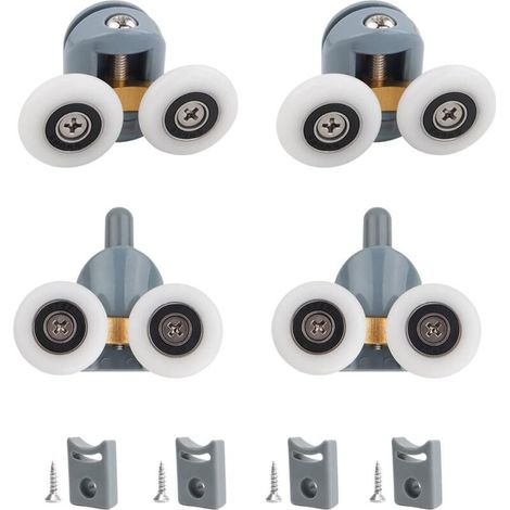 [NON UTILIZZATO] (23MM) 2 paia, Rulli per porta doccia, rulli di ricambio da 23 mm di diametro per porte doccia scorrevoli, adatti per vetro