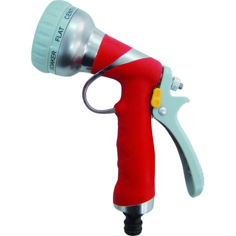 PISTOLA IN METALLO MULTIGETTO CON 8 FUNZIONI IPIERRE IRRIGAZIONE ORTO GIARDINO