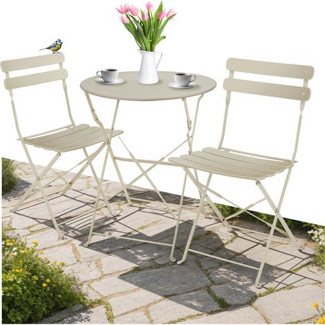 Ensemble table et chaises bistrot pour 2 personnes cappuccino