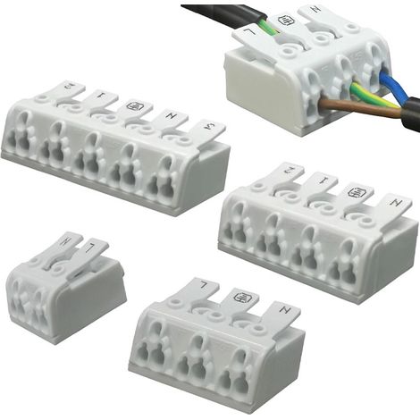 Morsettiera Elettrica a Leva Multifunzionale Senza Viti  5 poli (1/5)