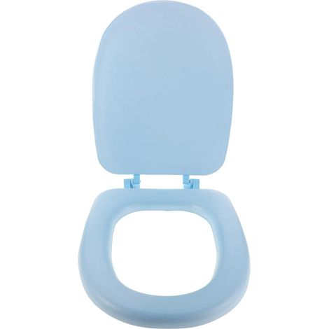 Housse de siège de toilette en mousse souple, couvercle amovible, accessoire de salle de bain, bleu doux