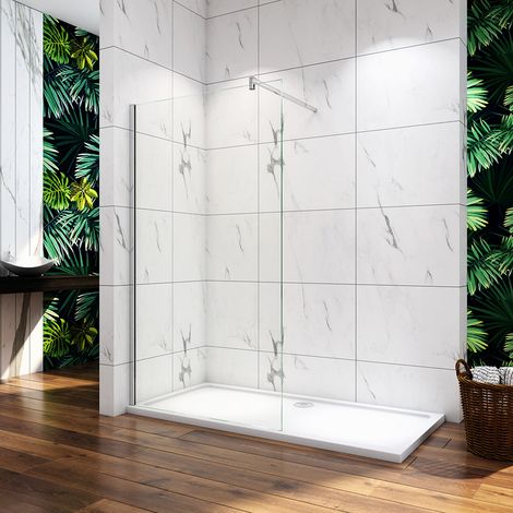 Océan Paroi de douche 90x200cm en 10mm verre anticalcaire paroi de douche à l'italienne avec barre 90cm (1/5)